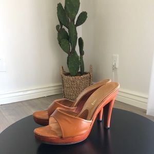 Vintage 70s high heels slides/ mules - Size 6